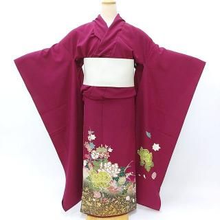 【日本未発売】 真一 作家物 未使用】振袖 浜ちりめん 致し 正絹 未仕立て 着物・浴衣