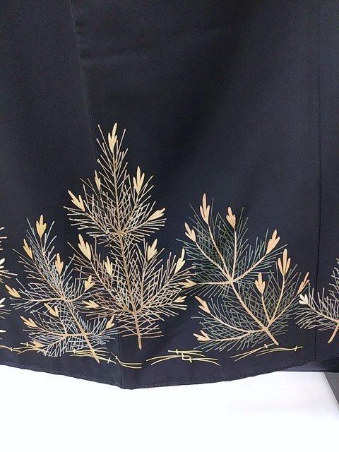 ＊ 市松人形 15号 アンティーク 黒留袖 着物 帯 ＊ 留袖 明治 中古 リサイクル リユース 黒留袖 留め袖 60歳代 70歳代