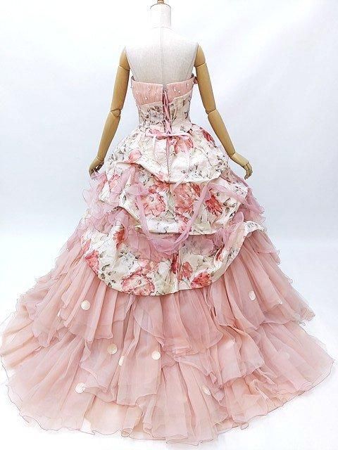中古 貸衣装処分 カラードレス ピンク 11号 Lサイズ 花柄 中古 貸衣装処分 カラードレス ピンク 11号 Lサイズ 花柄