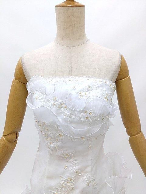 中古 貸衣装処分 ウェディングドレス 白 Aライン 9号 Mサイズ 中古 貸衣装処分 ウェディングドレス 白 Aライン 9号 Mサイズ