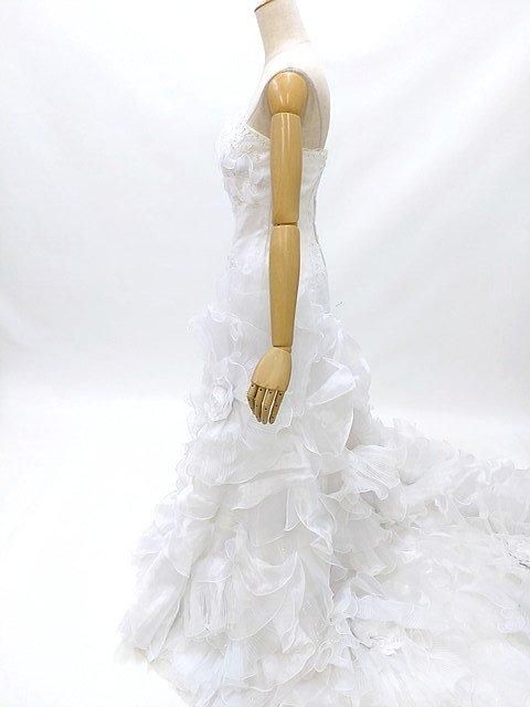 中古 貸衣装処分 ウェディングドレス 白 Aライン 9号 Mサイズ 中古 貸衣装処分 ウェディングドレス 白 Aライン 9号 Mサイズ