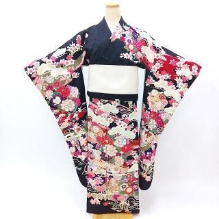 楽天市場】【成人式 振袖 レンタル】RS216黒 艶やか薬玉 きもの