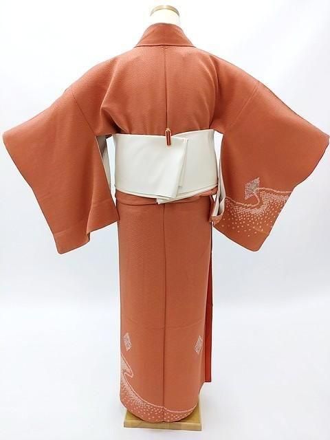 セミアンティーク　子供　着物 / オレンジ　大きめの絞り セミアンティーク 子供 着物 / オレンジ 大きめの絞り