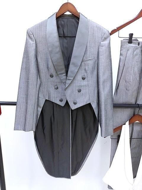 燕尾服 燕尾服 テールコート 灰色 グレー A7サイズ 中古 貸衣装処分 きもの道楽