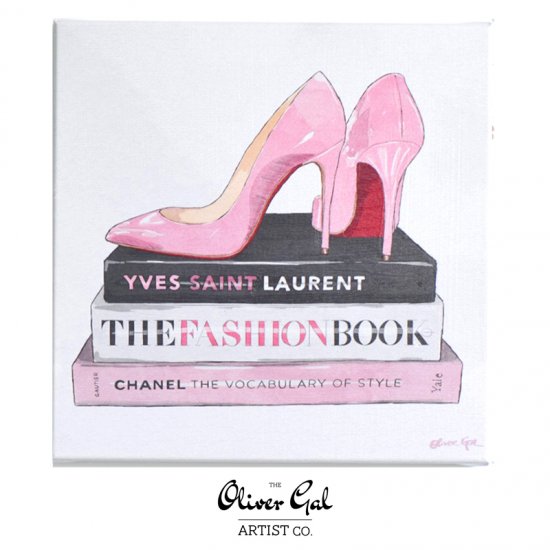 Oliver Gal オリバーガル 絵画 インテリア アート /Pink heel and books