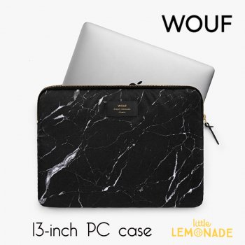 【WOUF】13インチ PCケース【Black Marble】 黒 大理石 パソコン用スリーブ(WOOUF!) （S160003）