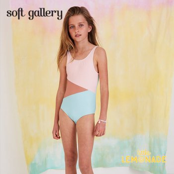 【Soft gallery】 トリコロールカラー ワンピース 水着 【4歳/6歳/8歳】 tricolor　子供用 (575-327-000) SS SALE YKZ