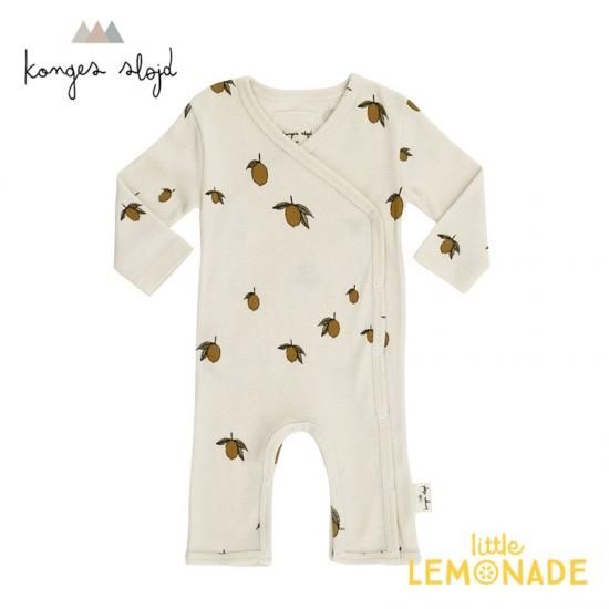 Konges Sloejd レモン柄 カバーオール 62cm 1 3か月 New Born Onesie Lemon コンゲススロイド ワンピース 長袖 長ズボン ベビー 子供 男の子 女の子 ユニセックス おしゃれ リトルレモネード ベビー服 アパレル