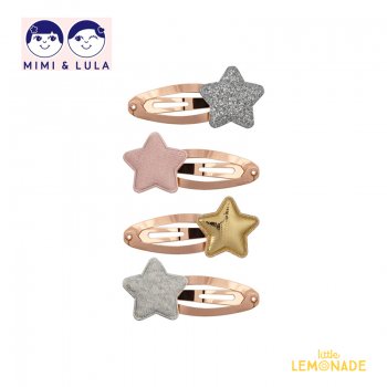 【Mimi&Lula】 TOKYO STAR CLIC CLACS /スターパッチンどめ4個セット ヘアアクセサリー 女の子（ML20200508） ミミ＆ルーラ