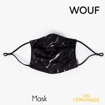 【WOUF】 フェイスマスク/ブラックマーブル【Black Marble Mask】再利用マスク 大理石柄 ブラック 黒 大理石 マーブル おしゃれ 男女兼用 リトルレモネード (FM160003) 