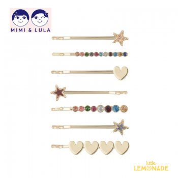 【Mimi&Lula】 RAINBOW STARRY GRIPS/レインボースターヘアピン7個セット（602010 23） ミミ＆ルーラ