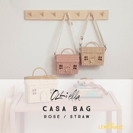 Olli Ella オリエラ Casa Bag ハウス型 かごバッグ Straw Rose カゴbag ラタン バスケット ポシェット 家型 かご バッグ ナチュラル シンプル インテリア プレゼント 誕生日プレゼント クリスマス ギフト 送料無料 あす楽 リトルレモネード