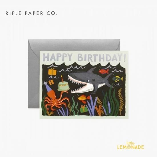 シャークバースデー Shark Birthday Rifle Paper バースデイカード 誕生日 Birthday カード Message Card メッセージカード グリーティング メッセージ Greeting プレゼント お祝いー ライフルペーパー Gcb070 あす楽 リトルレモネード