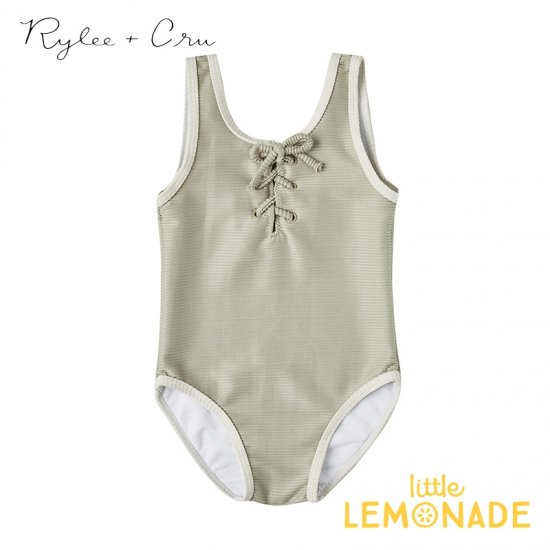 Rylee+Cru】 ribbed laced onepiece SAGE 【2-3歳/4-5歳/6-7歳/8-9歳】 水着 RCR225SE  ライリーアンドクルー 2021SS