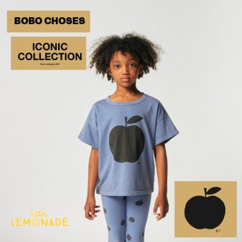 【BOBO CHOSES】 ICONIC COLLECTION　T-Shirt りんご柄 青【122cm/6-7歳】 321EC065  ボボショーズ YKZ