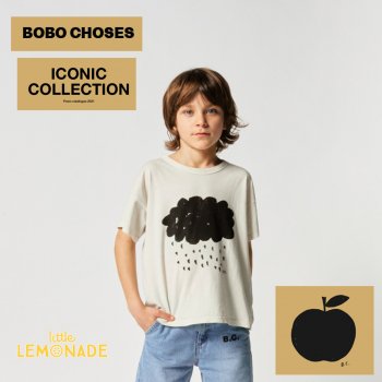 【BOBO CHOSES】 ICONIC COLLECTION T-Shirt 雲柄 白【2-3歳/4-5歳/6-7歳】 321EC067 21SS ボボショーズ YKZ
