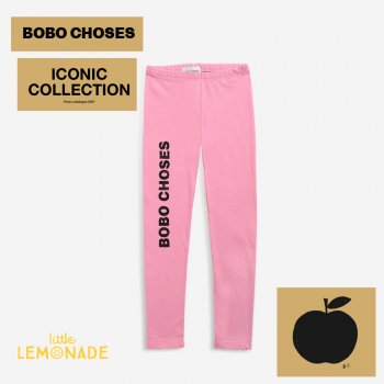 【BOBO CHOSES】 ICONIC COLLECTION　Leggingsロゴ ピンク【2-3歳/4-5歳】 321EC081 21SS ボボショーズ YKZ