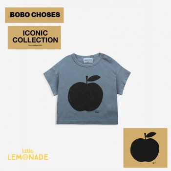 【BOBO CHOSES】 ICONIC COLLECTION　T-shirt ミニりんご柄 青【12-18M/24-36M】 321EB043 ボボショーズ  YKZ