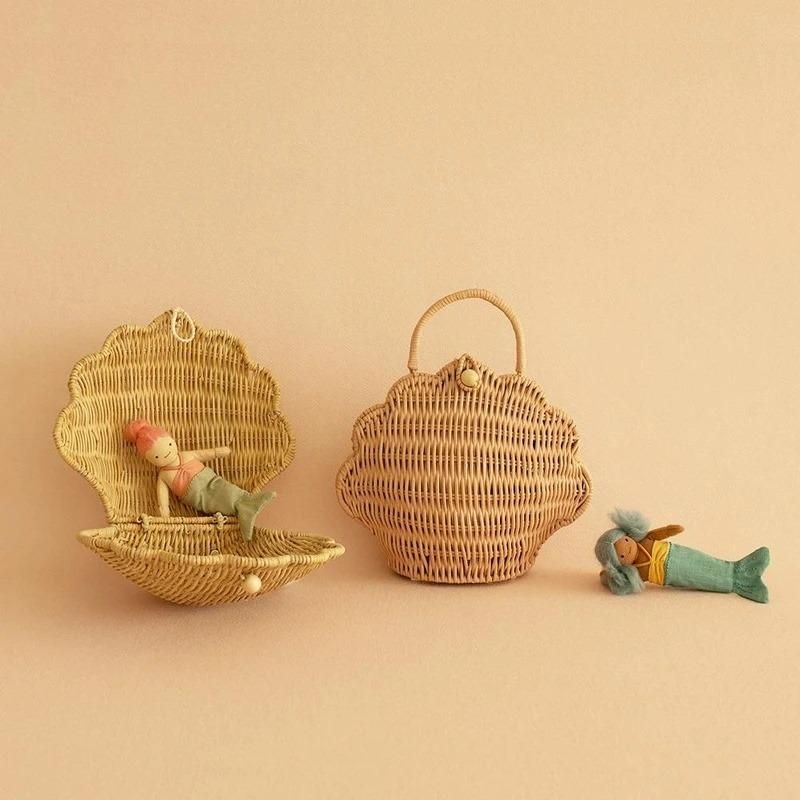 【Olli Ella オリエラ】 RATTAN SHELL BAG シェル型 かごバッグ