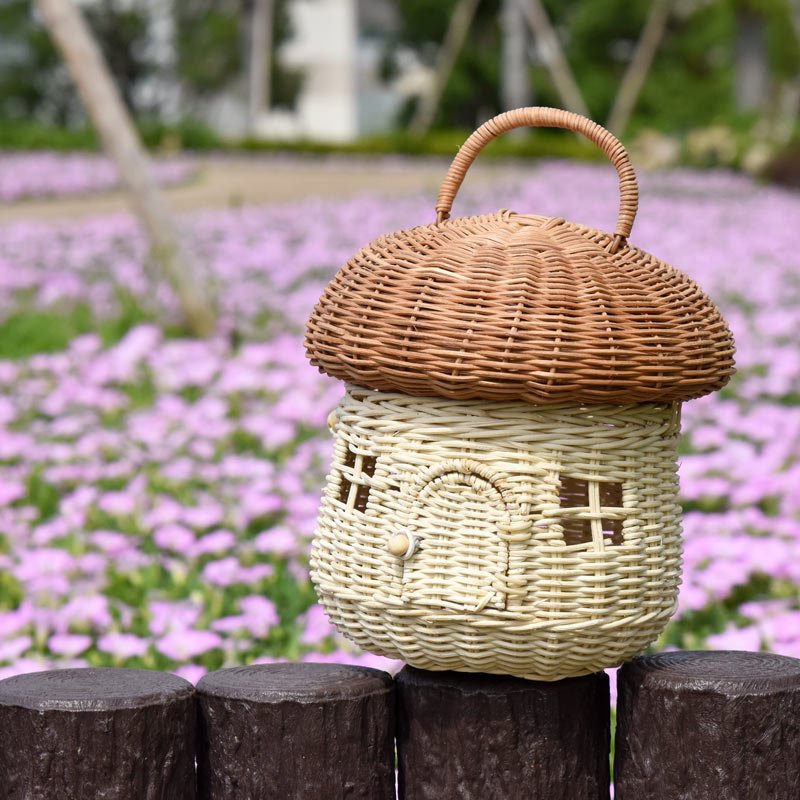 【Olli Ella オリエラ】 MUSHROOM BASKET | Natural / Red