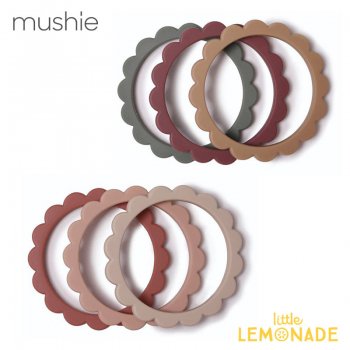 【Mushie】   歯固め Flower Bracelet 3-Pack Berry/Dried Thyme/Natural・Blush/Rose/Shifting Sand フラワー ムシエ 
