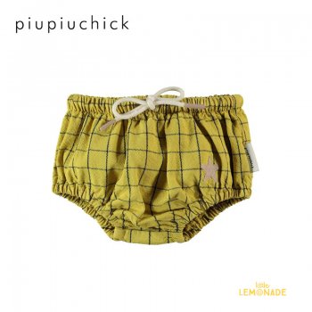 【piupiuchick】 baby shorties／toasted yellow 【 6か月】  ブルマ チェック 21AW (AW21.BB2106A) YKZ ◆SALE BFS