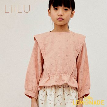【LiiLu】 Fenya Blouse 【6歳/8歳】 ブラウス ピンク 花柄 刺繍 ドイツ リール ◆SALE