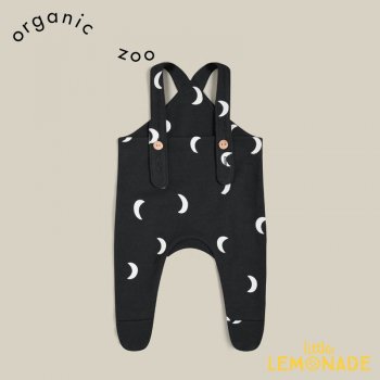 【organic zoo】 Midnight Salopette 【0-3か月】 お月様柄 足付き サロペット オーガニックズー JMDOZ YKZ