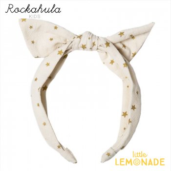 【Rockahula Kids】 Scattered Stars Tie Headband-IVORY スター柄 アイボリー うさぎ耳 カチューシャ  (H1641I)