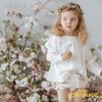 【Jamie Kay】 MILLY BLOUSE - MILK 　【6-12か月/1歳/2歳/3歳/4歳 】 白 丸襟 ブラウス  刺繍 ジェイミーケイ 