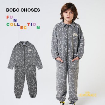 【BOBO CHOSES】 Overall オーバーオール グレー 【2-3歳 / 4-5歳】 FUN COLLECTION 221FC008 【送料無料】 ボボショーズ YKZ