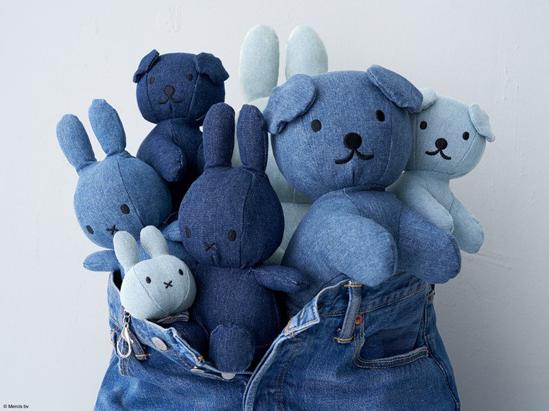 【BONTON TOYS】 Miffy Denim Small 23cm 【 Light Wash・Mid Wash・Raw 】 BTT-007  ミッフィー デニム ぬいぐるみ ファーストトイ うさこちゃん ブルーナ Dick Bruna うさぎ ブルー 出産祝い ギフト 誕生日 ボントントイズ  