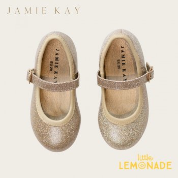 【Jamie Kay】 BALLET FLAT - GOLD GLITTER 【13.8cm - 17.8cm】 バレエシューズ フラットシューズ 女の子 子供 靴 ゴールドグリッター YKZ