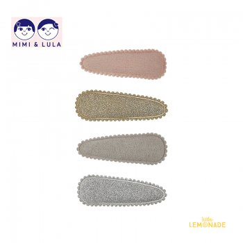 【Mimi&Lula】 FAIRY SPARKLE MABEL CLIC CLACS / スウェード ヘアクリップ 4個セット（ML80204878） ミミ＆ルーラ
