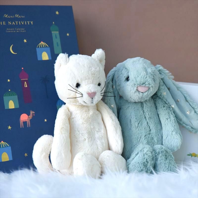 【Jellycat ジェリーキャット】 Mサイズ Bashful Cream Kitten (BAS3KITN) 猫 クリーム ホワイト ネコ  ぬいぐるみ 白 cat【プレゼント 出産祝い ギフト】 【正規品】 あす楽 リトルレモネード