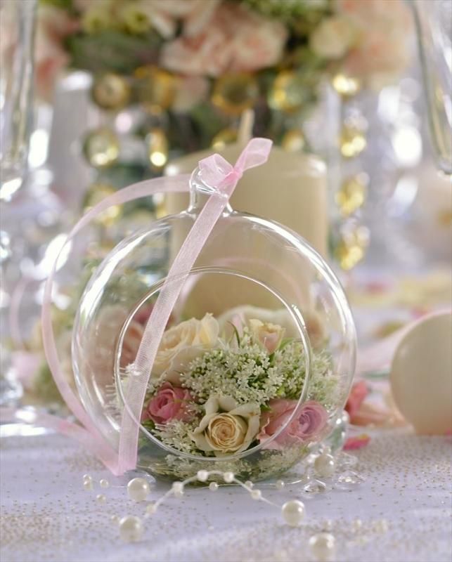 Party deco】 ガラスボール 花 インテリア オーナメント リボン Party deco】 ガラスボール 花 インテリア オーナメント リボン
