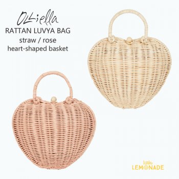 【Olli Ella オリエラ】RATTAN LUVYA BAG ハート型 かごバッグ 【ROSE / STRAW】 heart-shaped basket   送料無料 