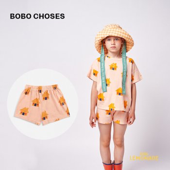【BOBO CHOSES】  Brick House all over shorts 【110cm/4-5歳・122cm/6-7歳】 (122AC067)  22SS YKZ ◆SALE