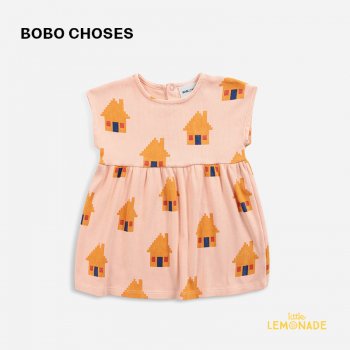 【BOBO CHOSES】   Brick House all over dress【12-18か月・18-24か月】  (122AB049) 22SS YKZ ◆SALE