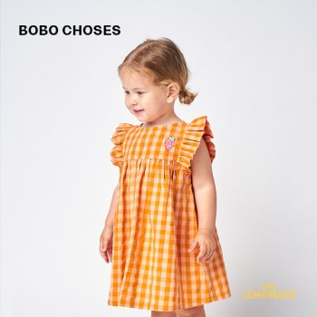 【BOBO CHOSES】   Vichy woven dress   【12-18か月・18-24か月】  (122AB055) 22SS YKZ
