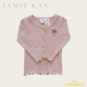 <img class='new_mark_img1' src='https://img.shop-pro.jp/img/new/icons1.gif' style='border:none;display:inline;margin:0px;padding:0px;width:auto;' />【Jamie Kay】 FINE RIB CARDIGAN- ROSE ASH 【6-12か月/1歳/2歳/3歳】 カーディガン ピンク 22SS