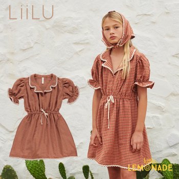 【LiiLu】  Adora Dress 【4歳/6歳】 ワンピース チェック柄 キッズ ドレス オーガニック ドイツ リール  22SS ◆SALE
