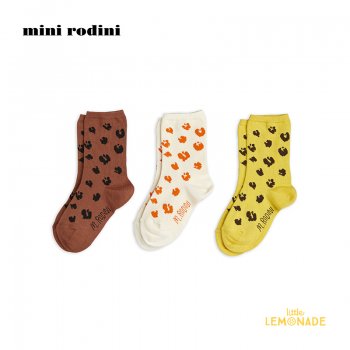 【Mini Rodini】 Spots 3-pack【 8-10 cm 】  アニマルシルエット 靴下セット  (22260117) 22SS YKZ ◆SALE