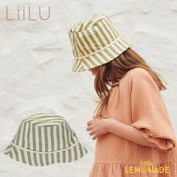 【LiiLu】 Bucket Hat Stripes【6-18か月/2-4歳】 ハット ストライプ グリーン 帽子 ドイツ リール YKZ ◆SALE