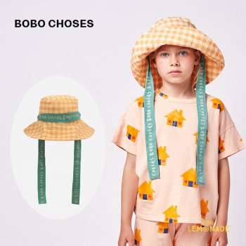 【BOBO CHOSES】 Vichy Bobo Choses hat 【HEAD54】 (122AI005)  帽子 ハット チェック柄 22SS YKZ