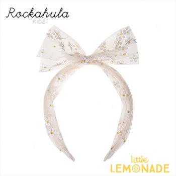 【Rockahula Kids】 Glitter Flower Headband-WHITE フラワー柄 チュール デイジー カチューシャ ヘアアクセサリー 22SS (H1798W)