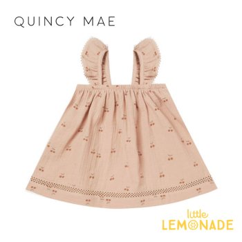 【Quincy Mae】 ruffle tank dress | cherries【12-18か月/18-24か月/2-3歳】 ワンピース QM044HSU 22SS YKZ  ◆SALE