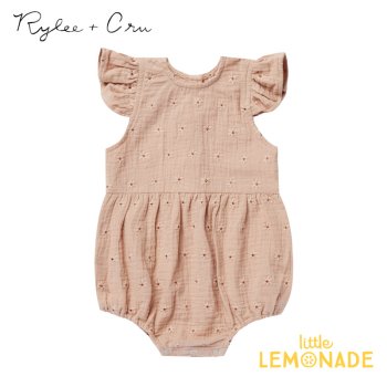 【Rylee＋Cru】 amelia romper | daisy embroidery-Blush 【6-12か月/12-18か月】 ロンパース ライリー 22SS YKZ (RC226BLH )