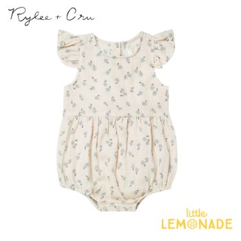 【Rylee＋Cru】 amelia romper | blue ditsy-Natural 【6-12か月/12-18か月】 ロンパース  花柄 ライリー 22SS YKZ (RC226BLH )