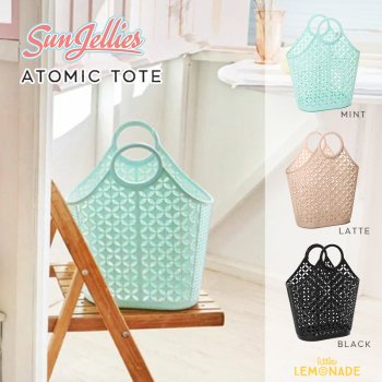 <img class='new_mark_img1' src='https://img.shop-pro.jp/img/new/icons1.gif' style='border:none;display:inline;margin:0px;padding:0px;width:auto;' />【Sun Jellies】 Atomic Tote 【Black / Latte / Mint】全3色　レトロ バッグ アトミック トート カゴバッグ 【正規品】 サンジェリーズ